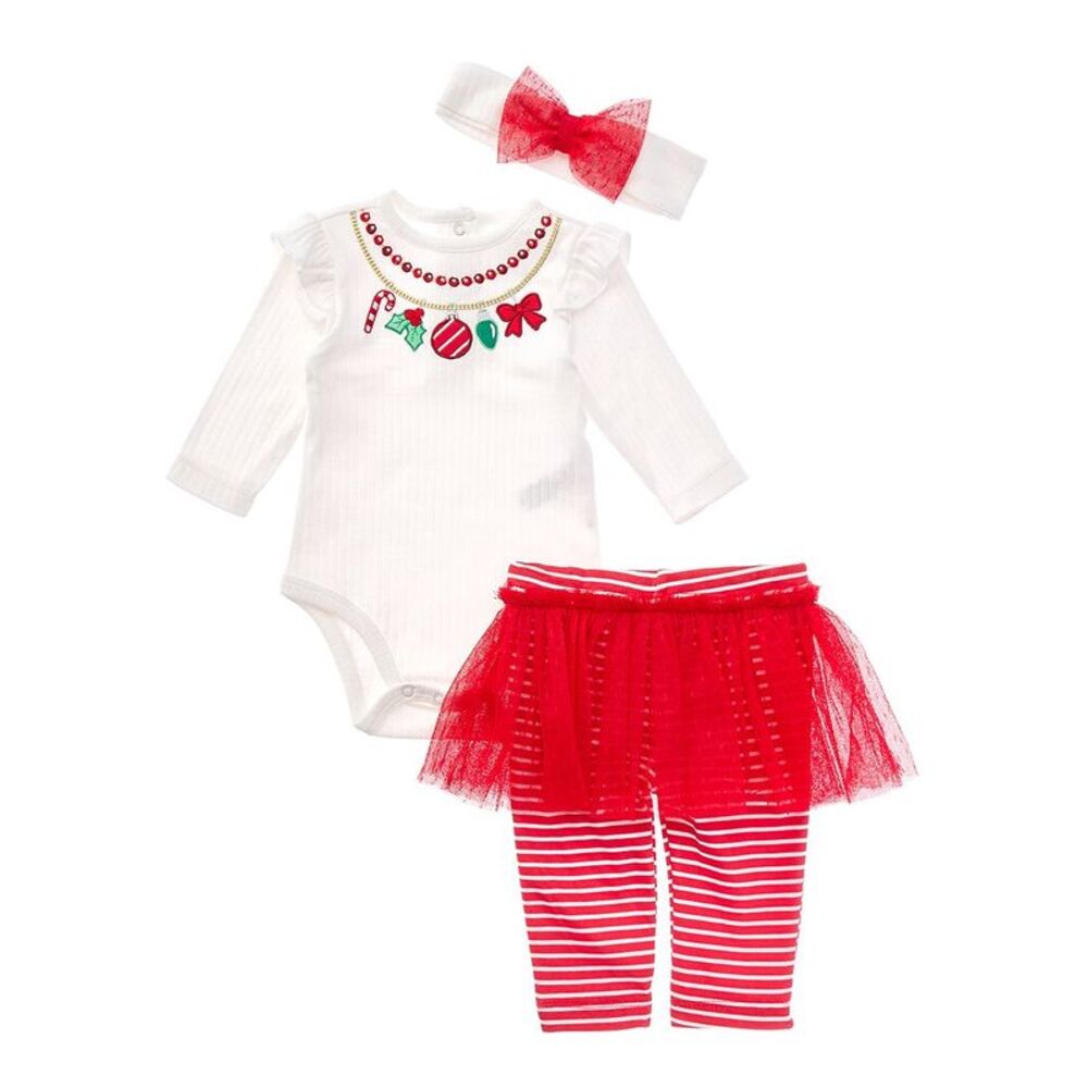 Little Me Girls  Necklace Legging Set, Red